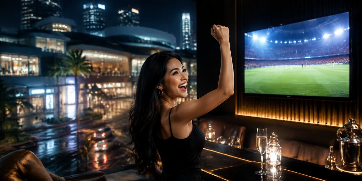 Model Vietnam bergaya elegan dengan aura VIP di meja permainan casino